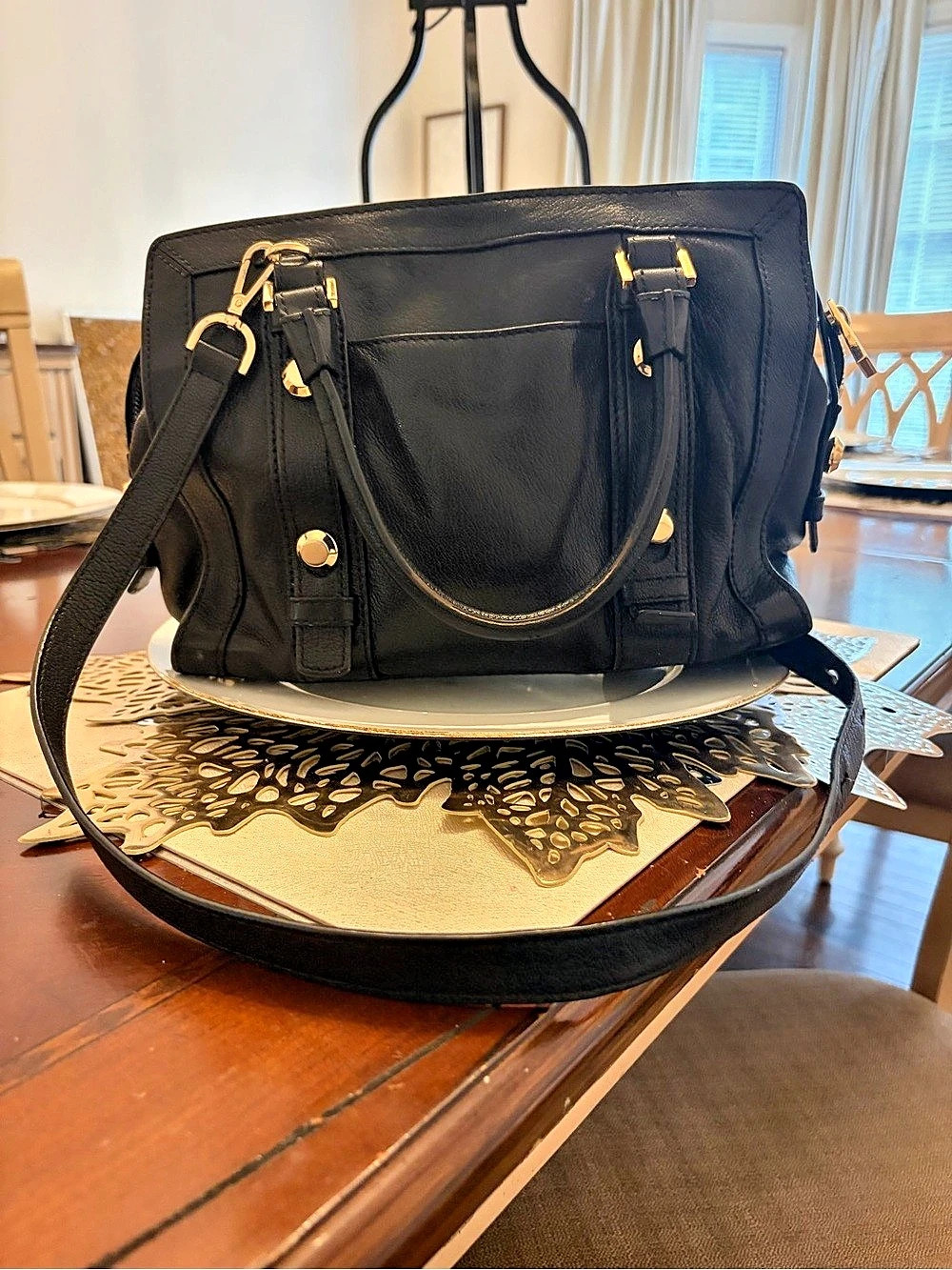 Michael Kors Black Leather Shoulder Bag